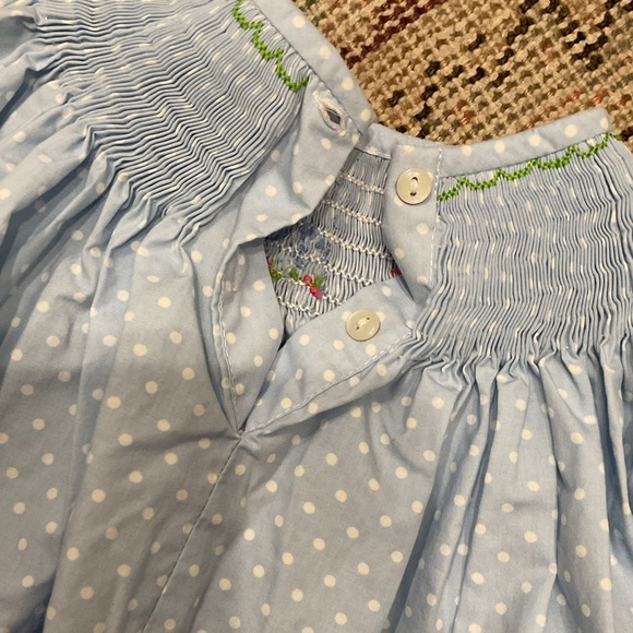 Smocked Giraffe Ballet Slipper Girl’s Dance Polka Dot Dress - Picture 4 of 6